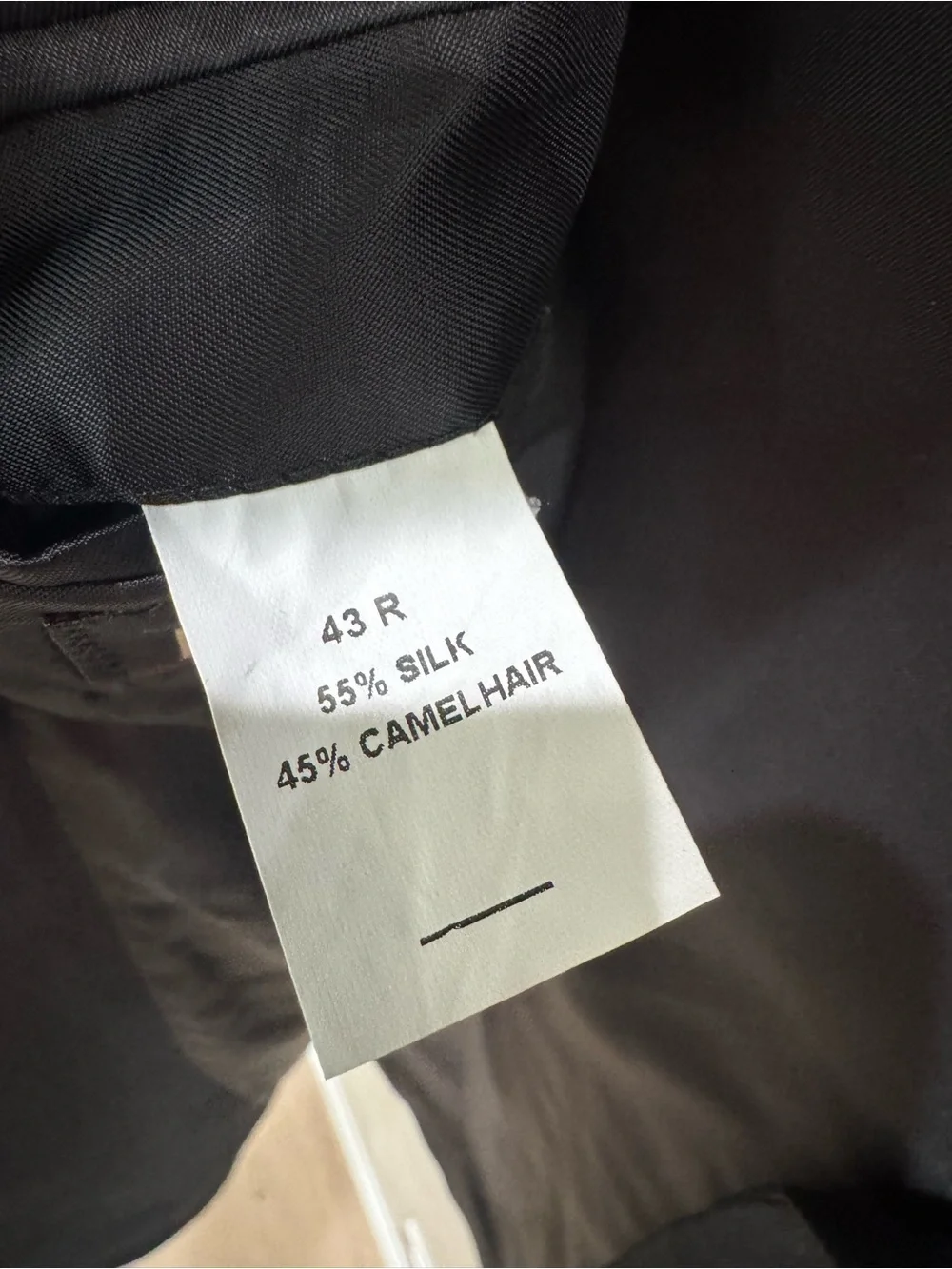 Jos A Bank Signature Sport Coat Blazer 43R Black Silk Camel Hair 2 Button